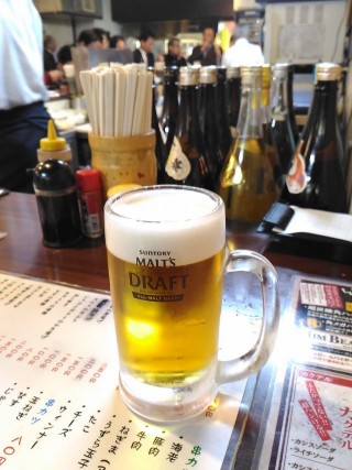 たよし　生ビール(290円)