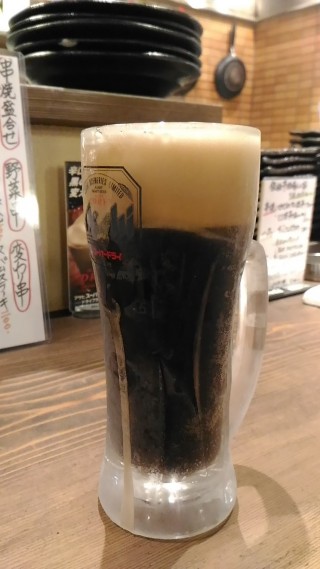 しん家　アサヒ黒生ビール（380円）